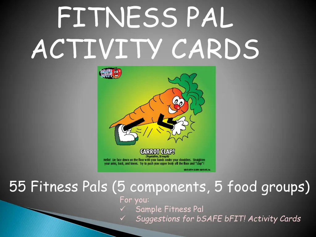 fitness pal activity cards