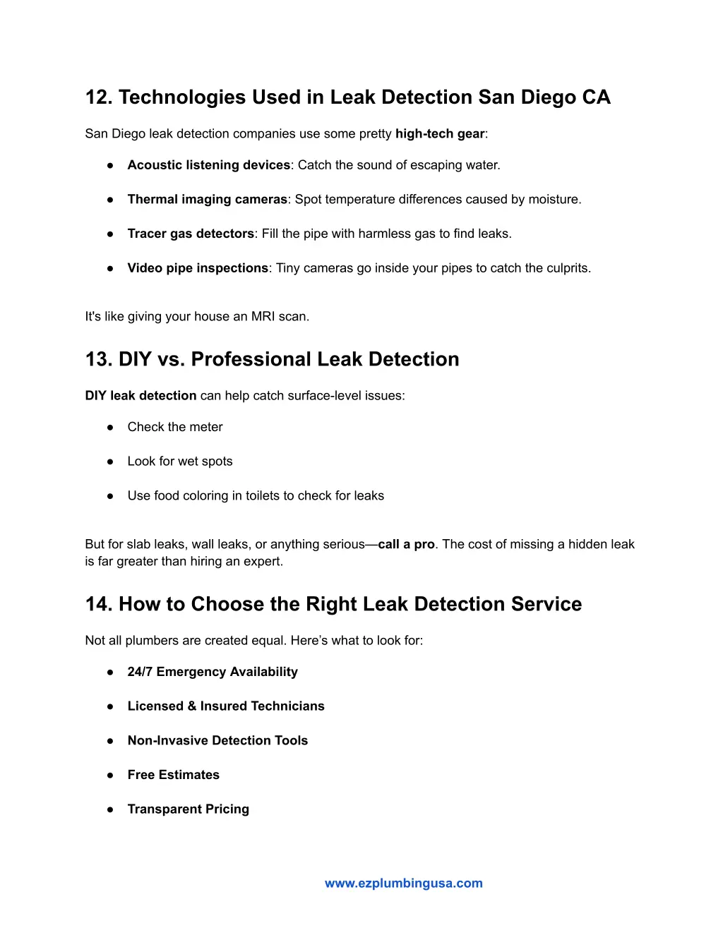 12 technologies used in leak detection san diego