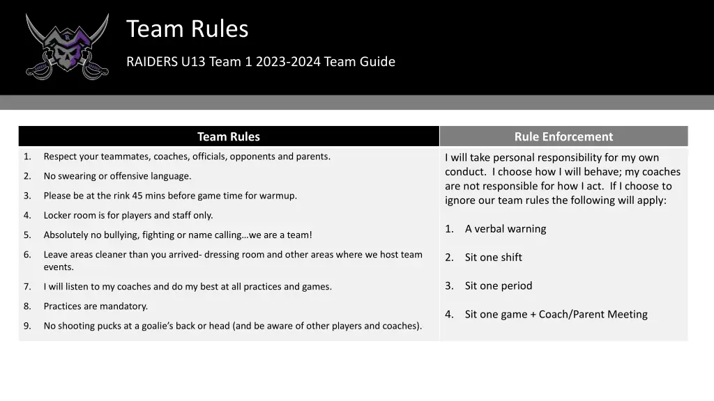 team rules