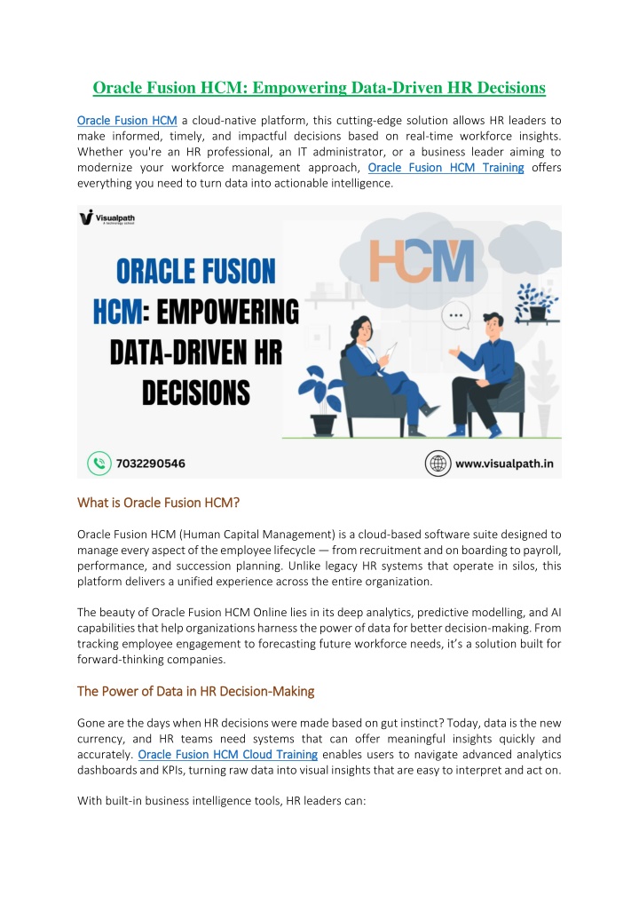 oracle fusion hcm empowering data driven