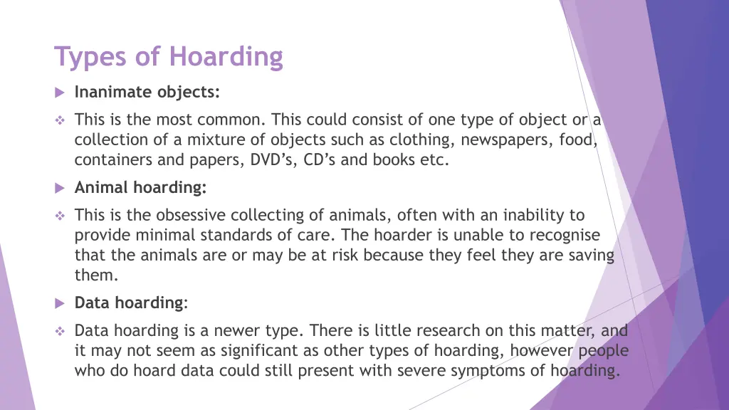 types of hoarding