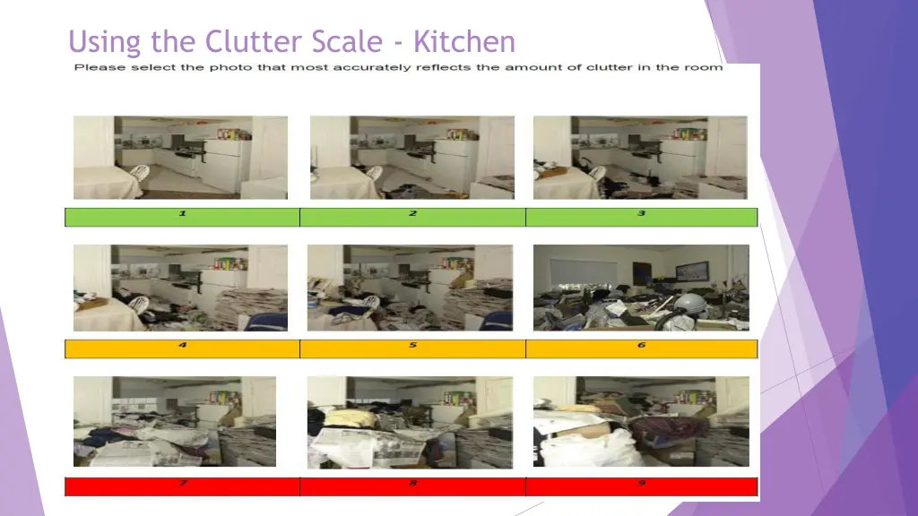 using the clutter scale kitchen