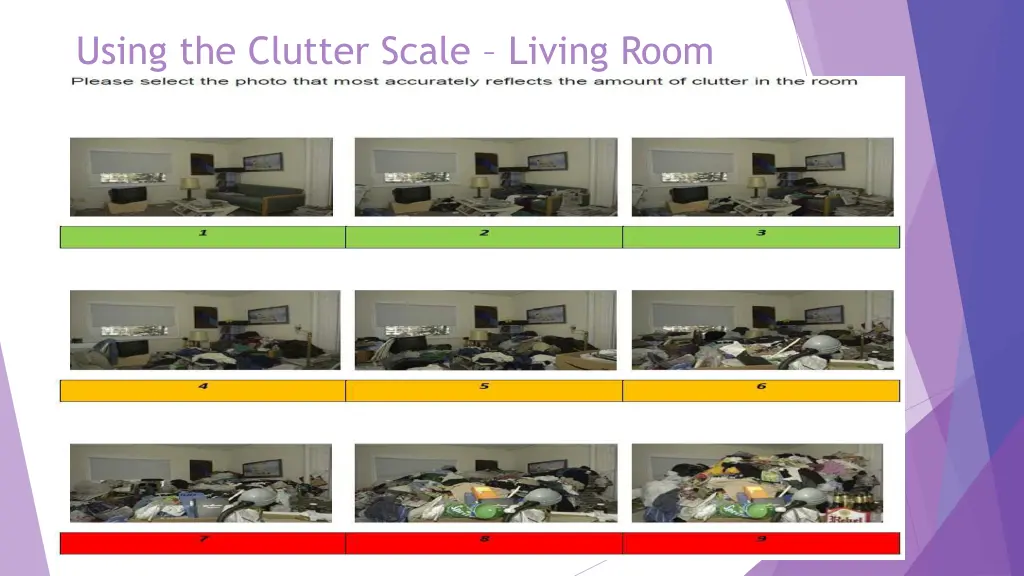 using the clutter scale living room