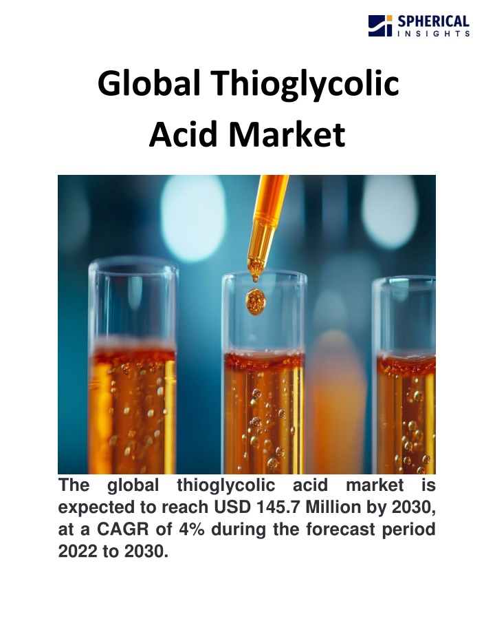 global thioglycolic acid market