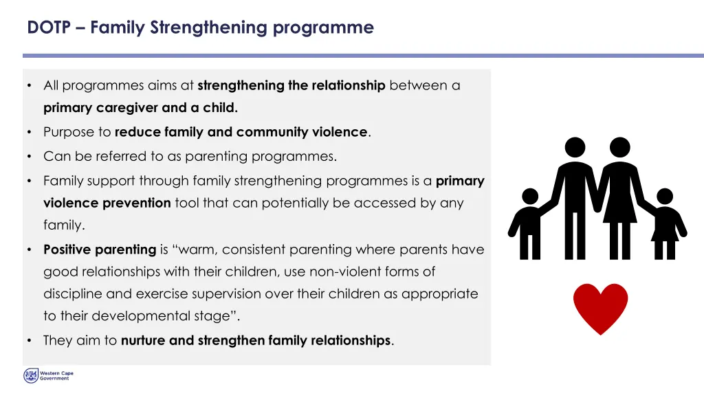 dotp family strengthening programme