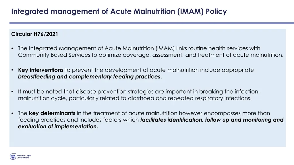 integrated management of acute malnutrition imam