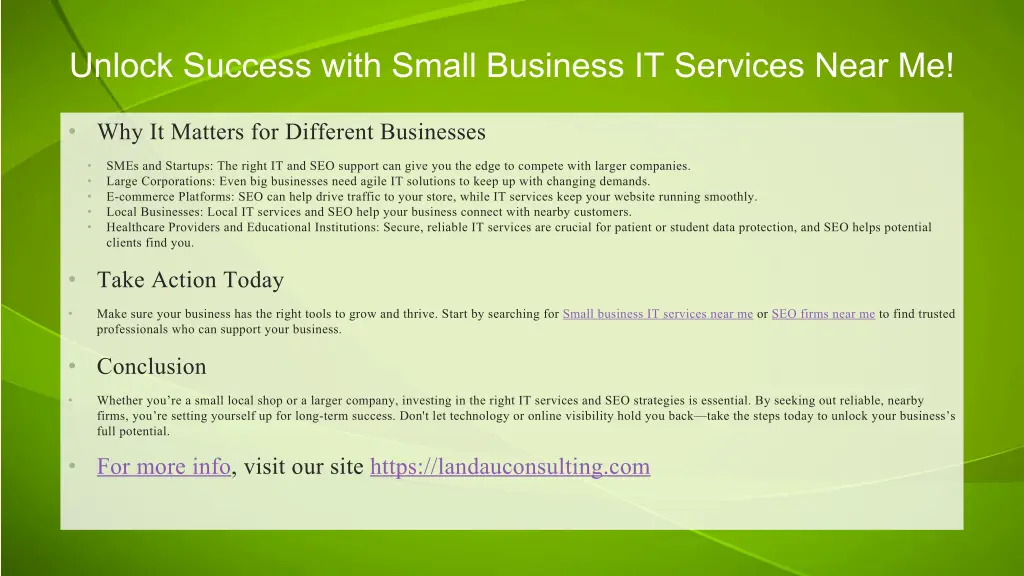 unlock success with small business it services 1