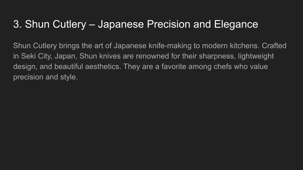 3 shun cutlery japanese precision and elegance