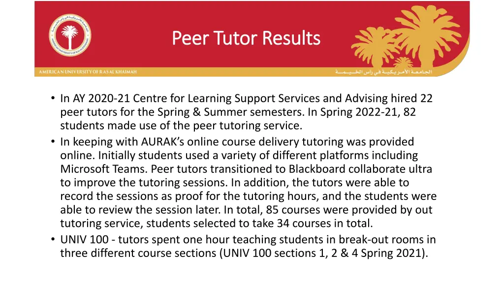 peer tutor results peer tutor results