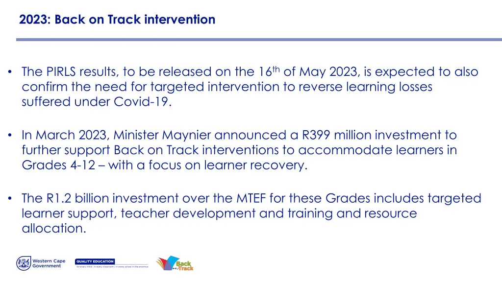 2023 back on track intervention