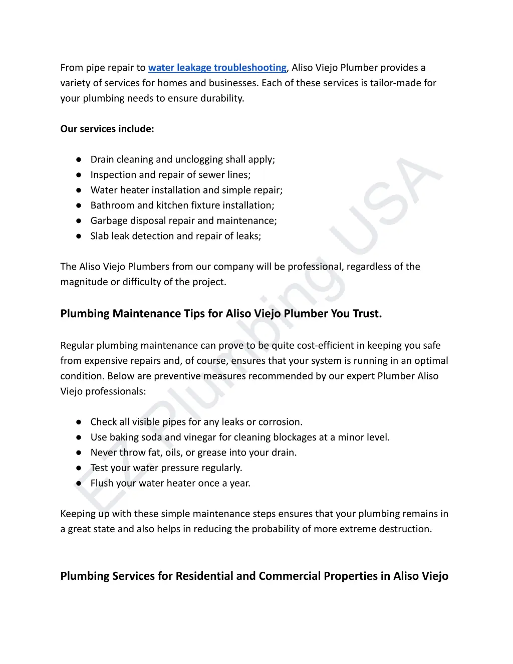 from pipe repair to water leakage troubleshooting