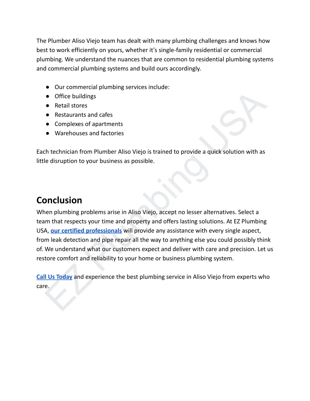 the plumber aliso viejo team has dealt with many