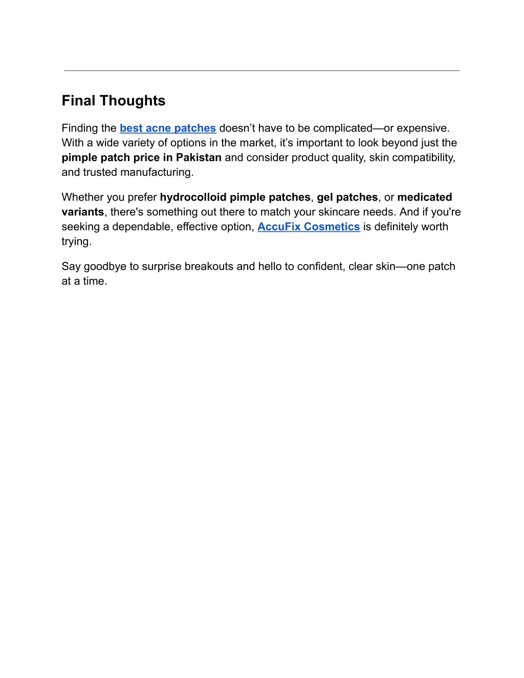 final thoughts