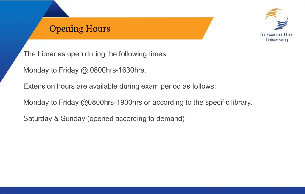 opening hours