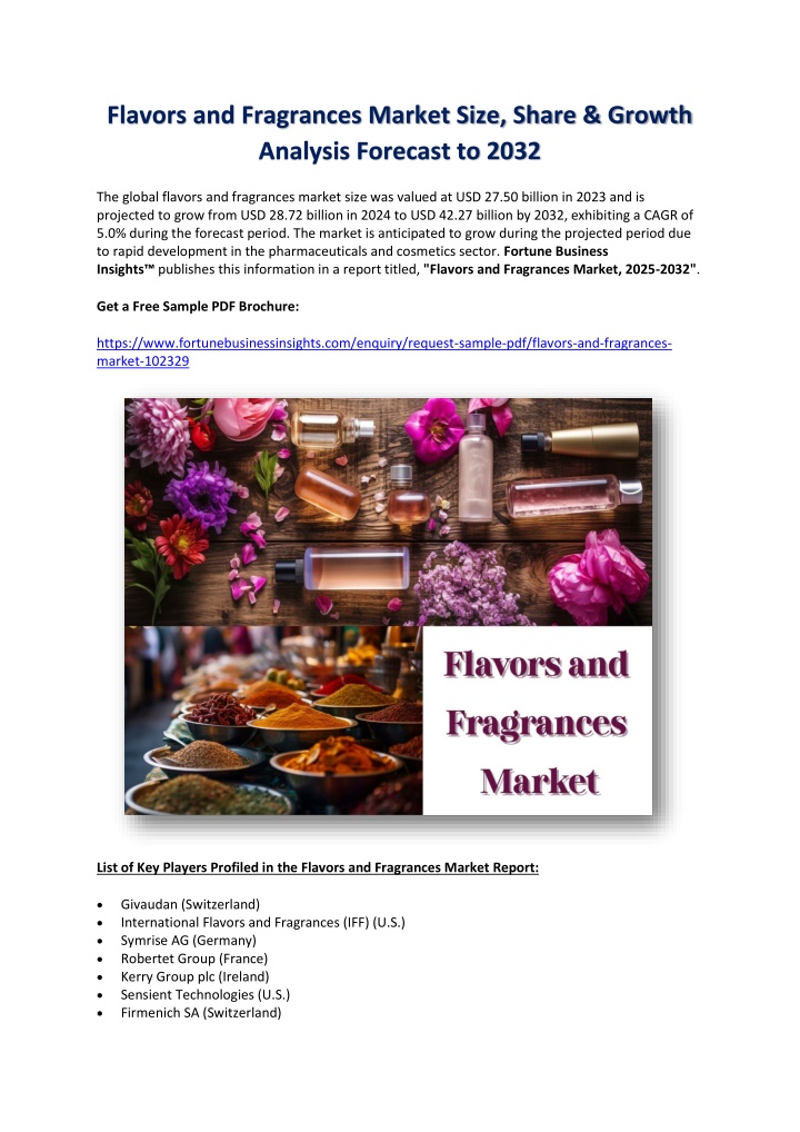 flavors and fragrances market size share growth