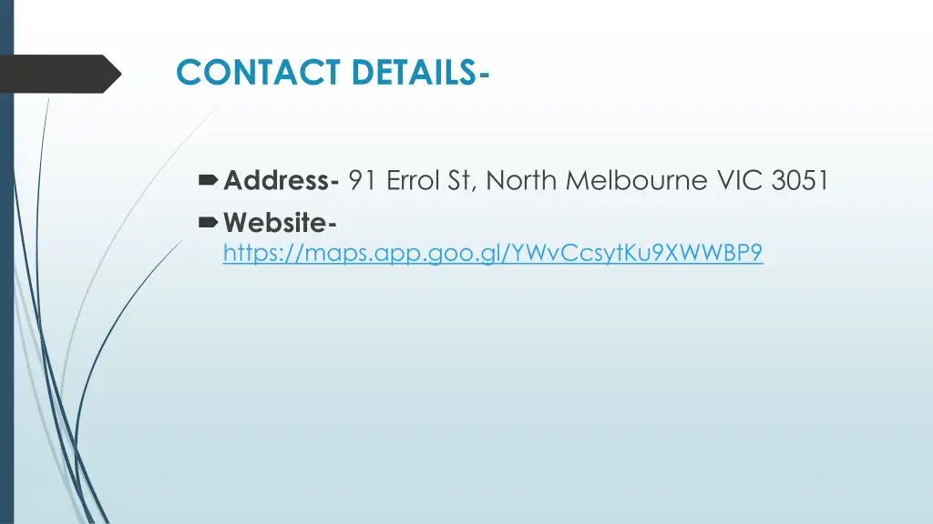 contact details