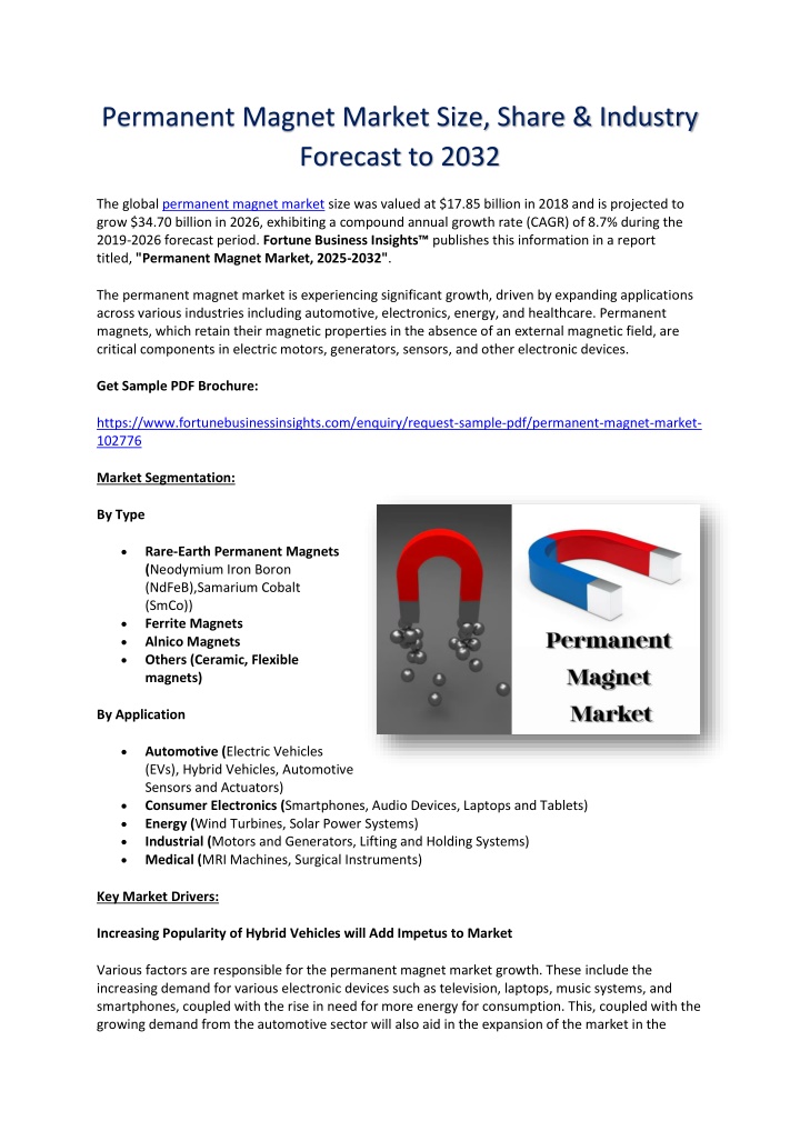 permanent magnet market size share industry