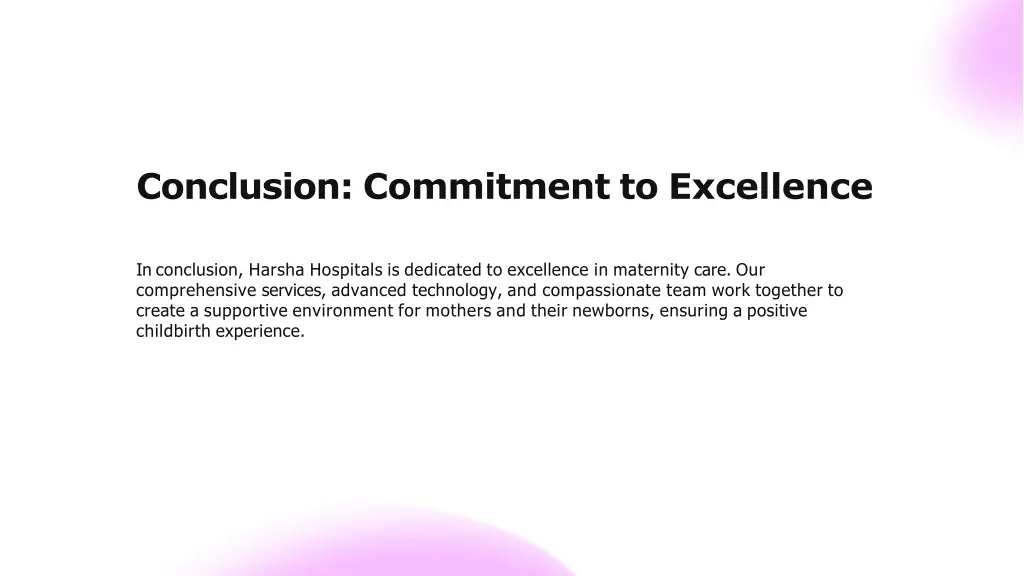 conclusion commitment to excellence