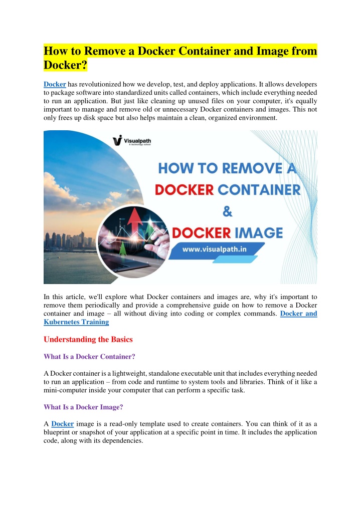 how to remove a docker container and image from