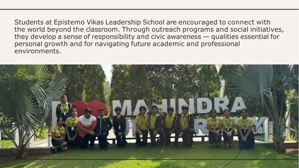 students at epistemo vikas leadership school