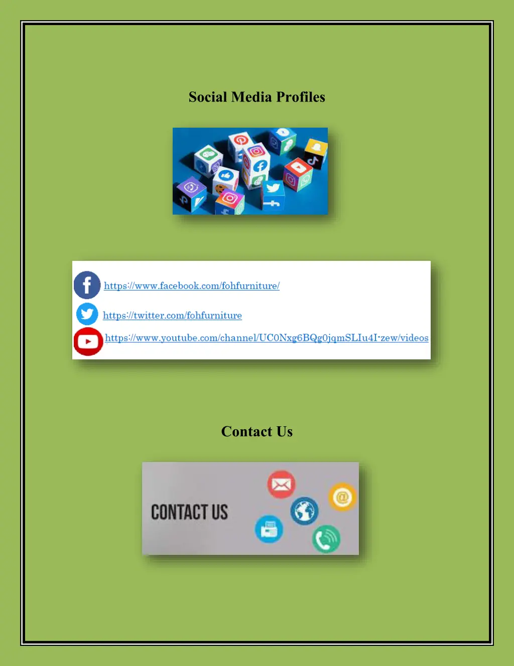 social media profiles