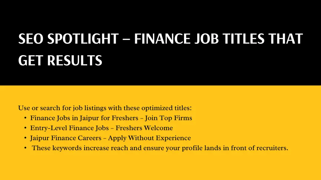 seo spotlight finance job titles that get results