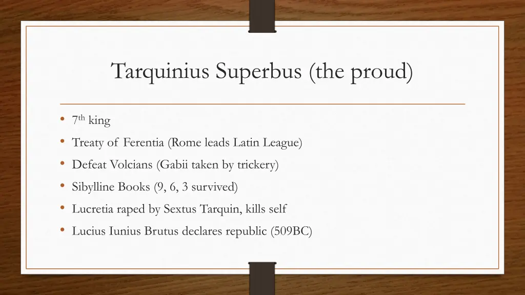 tarquinius superbus the proud