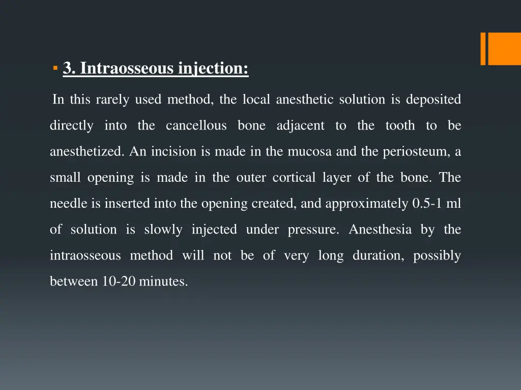 3 intraosseous injection