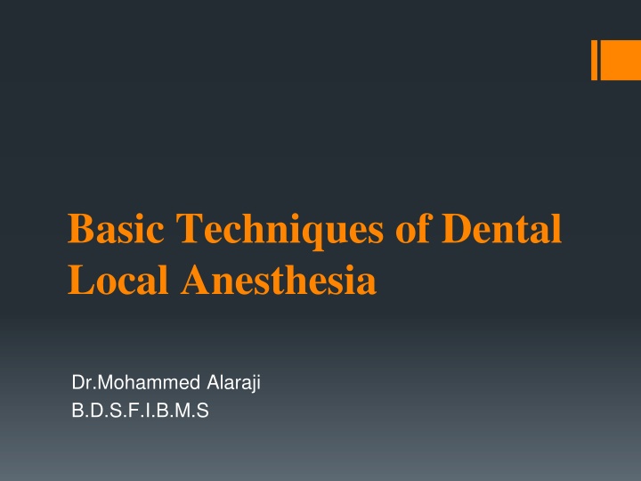 basic techniques of dental local anesthesia