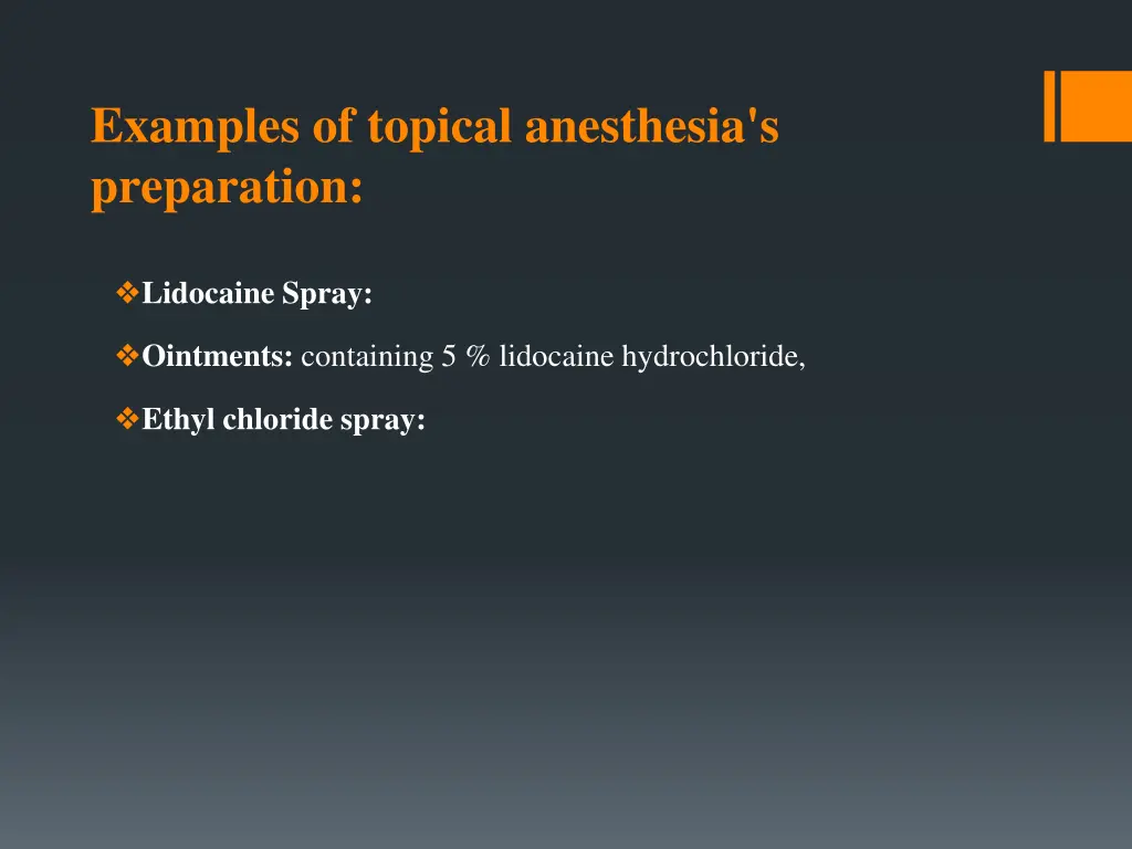 examples of topical anesthesia s preparation