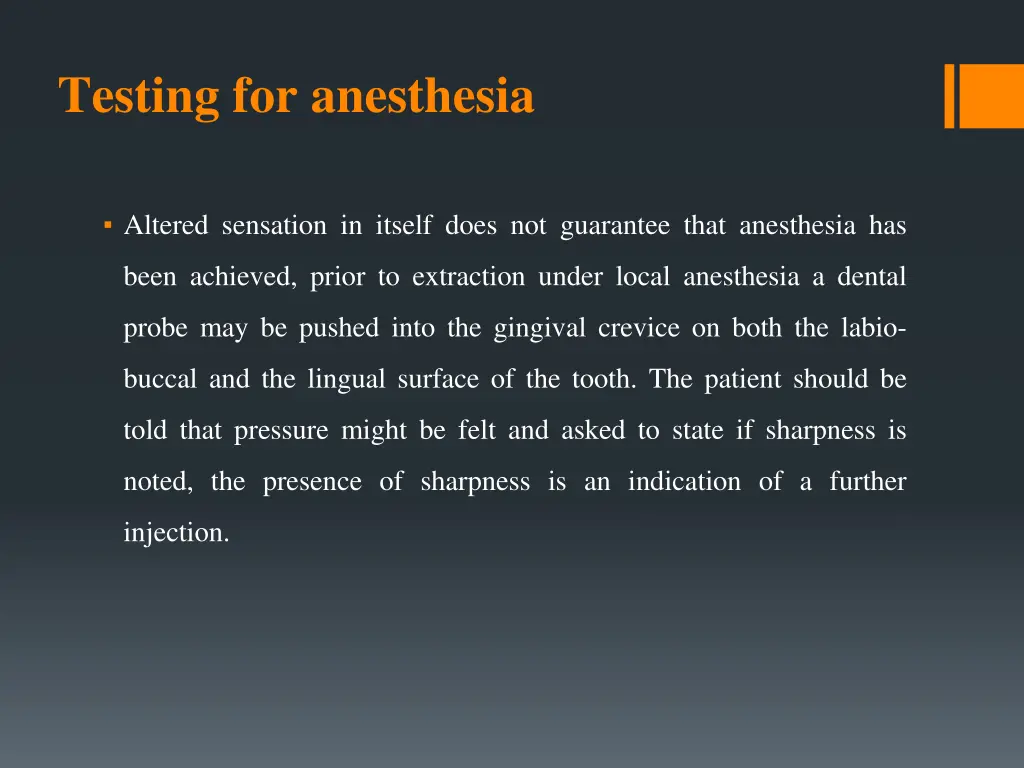 testing for anesthesia