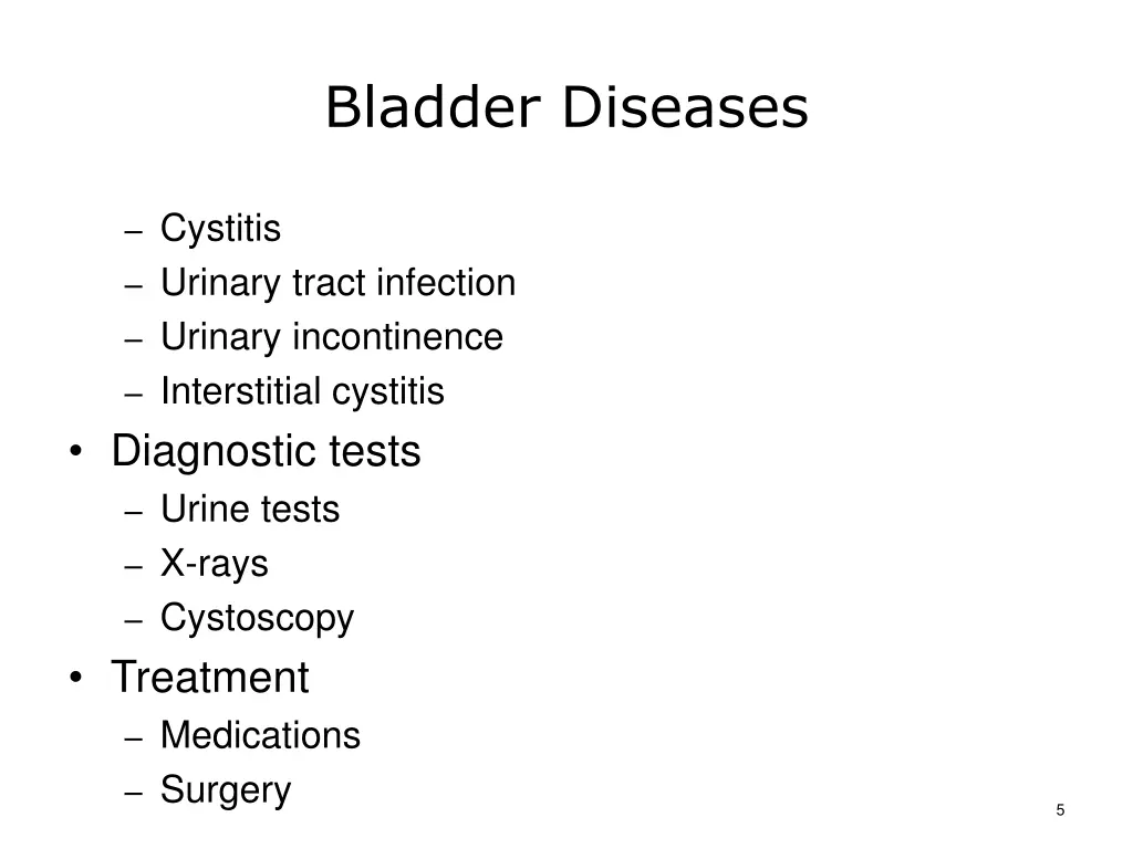 bladder diseases