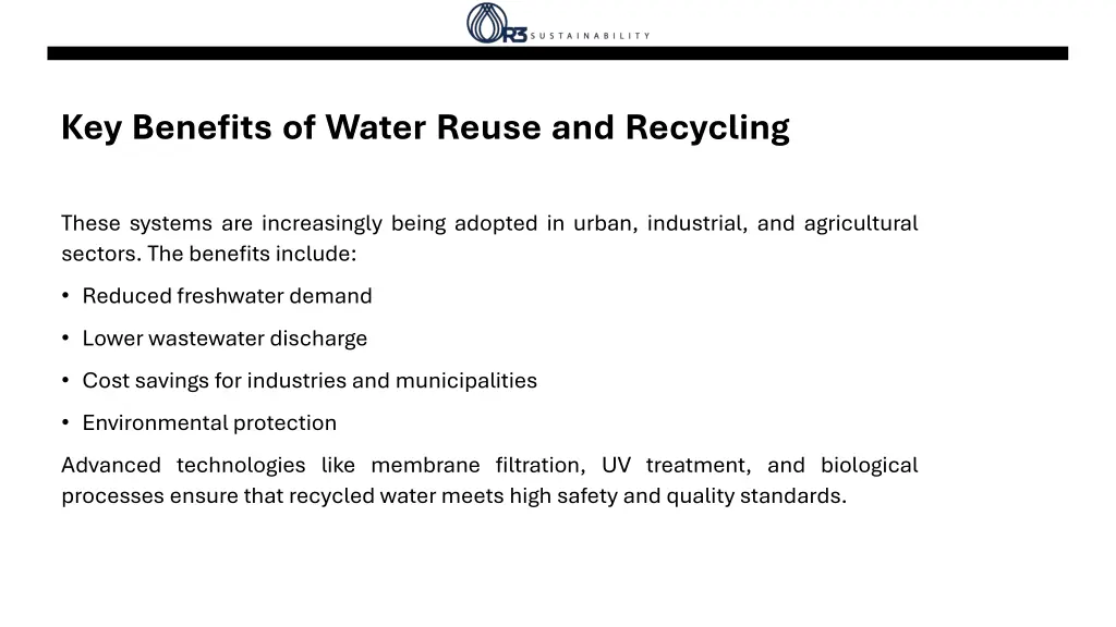 key benefits of water reuse and recycling