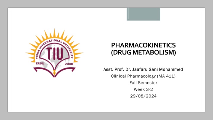 pharmacokinetics drug metabolism