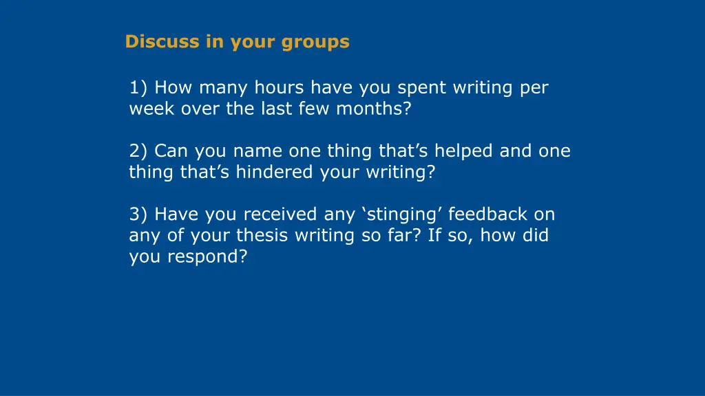 discuss in your groups