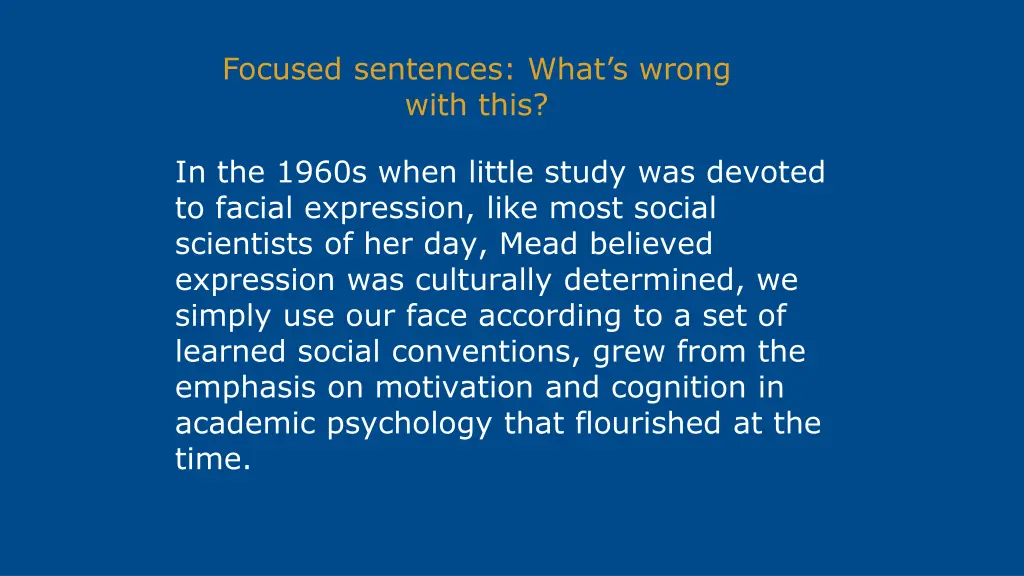 focused sentences what s wrong with this