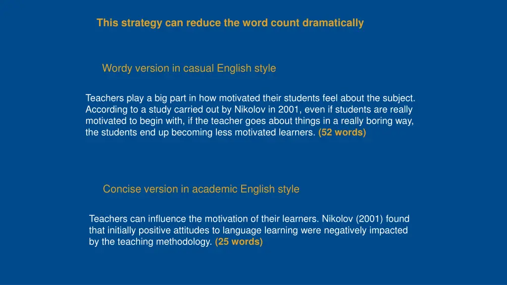 this strategy can reduce the word count