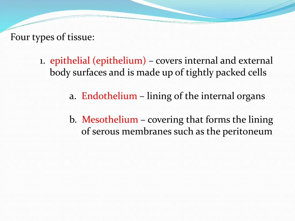 four types of tissue