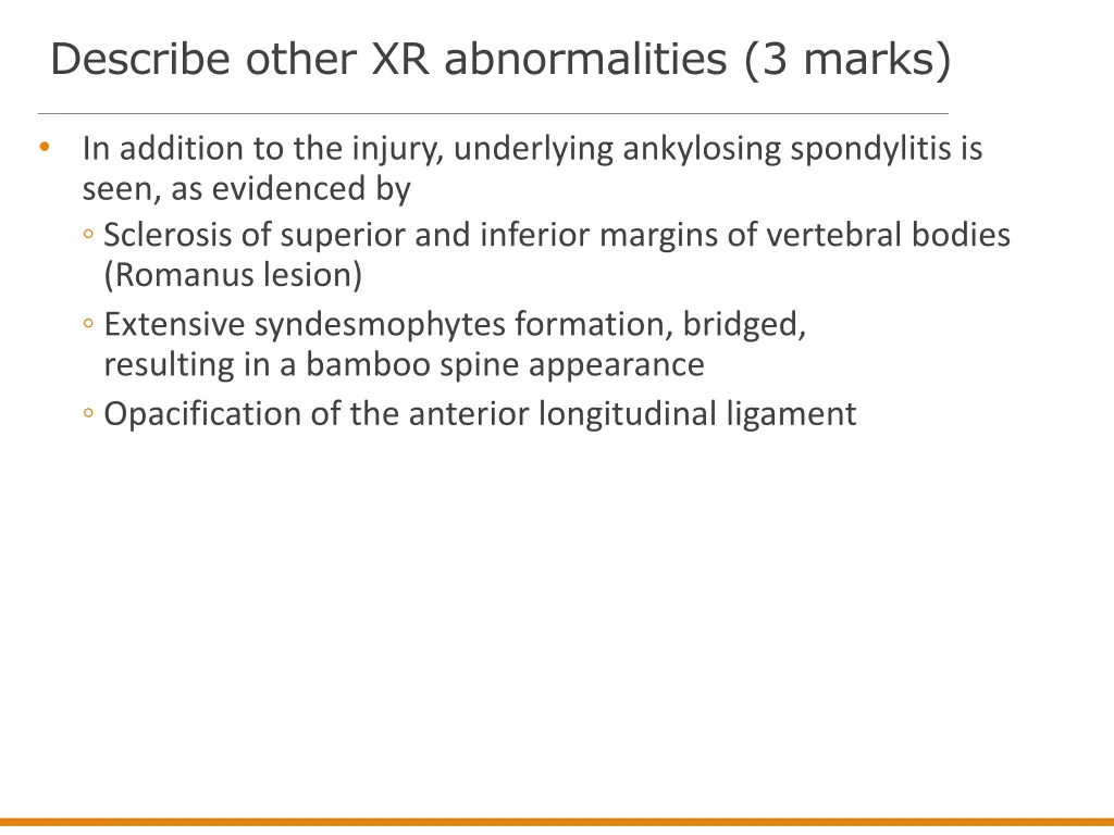 describe other xr abnormalities 3 marks