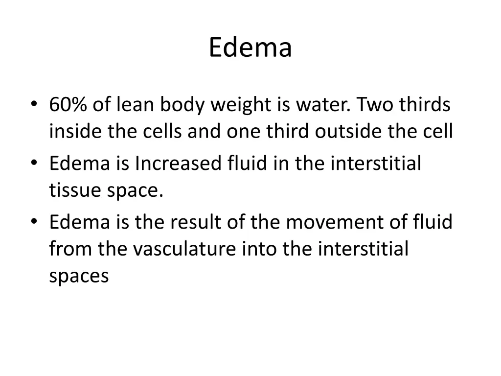 edema