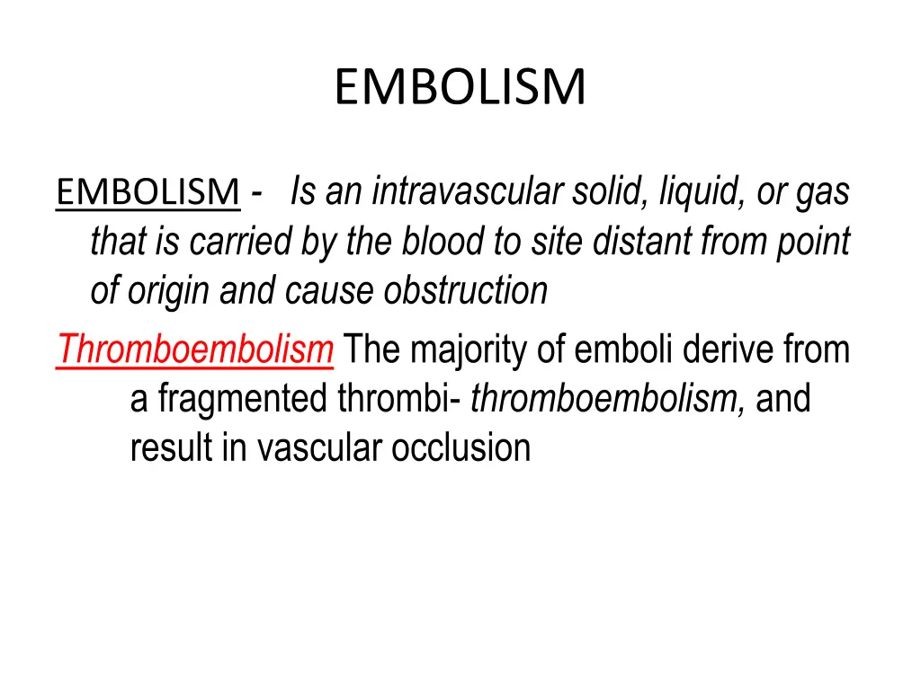 embolism