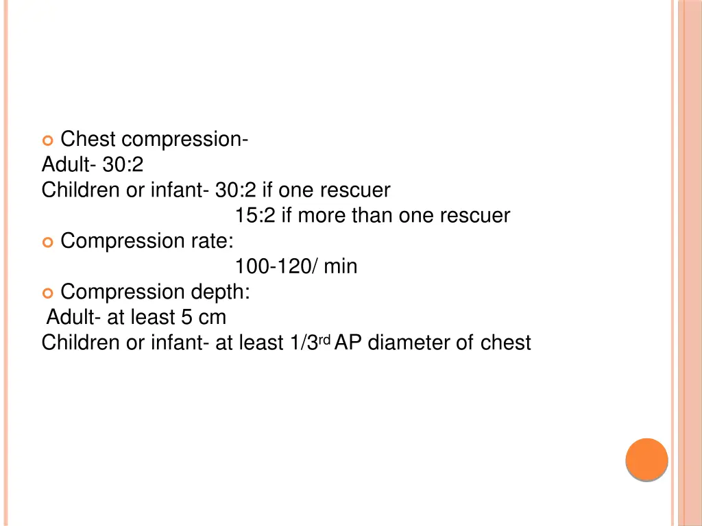 chest compression adult 30 2 children or infant