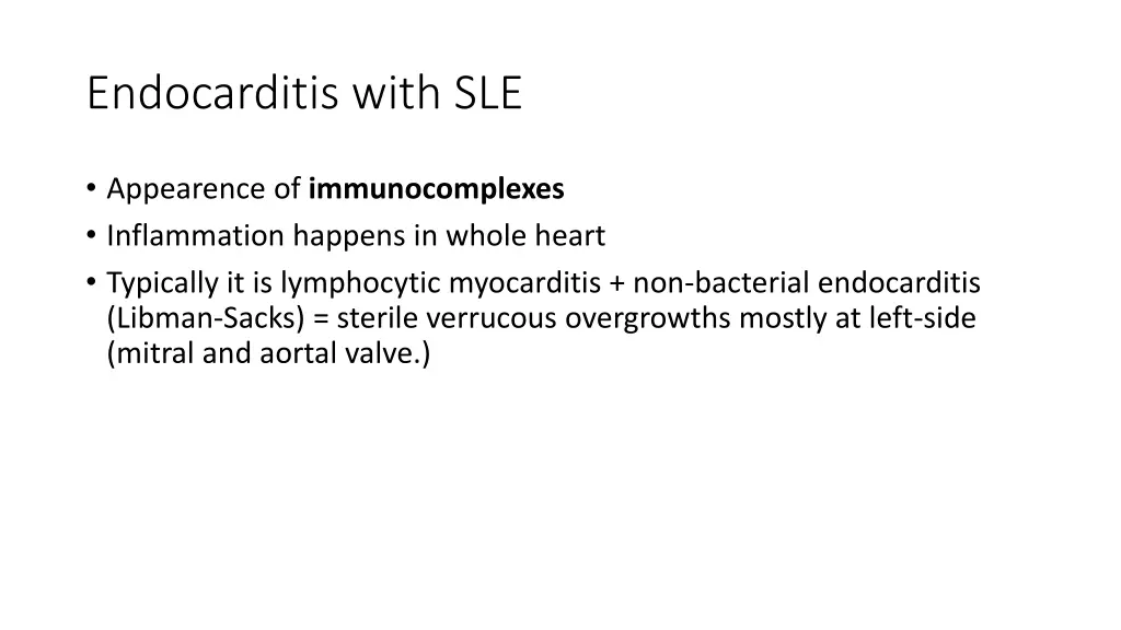 endocarditis with sle