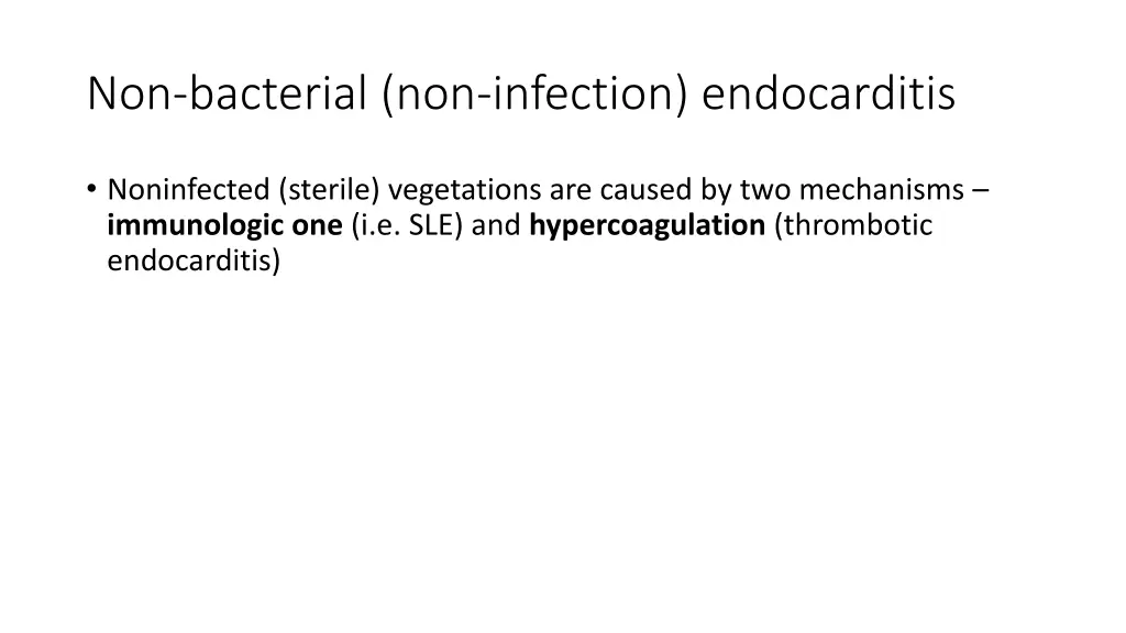 non bacterial non infection endocarditis