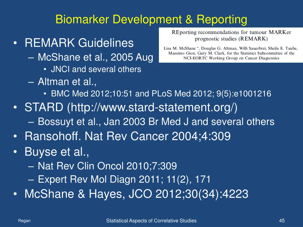 biomarker development reporting