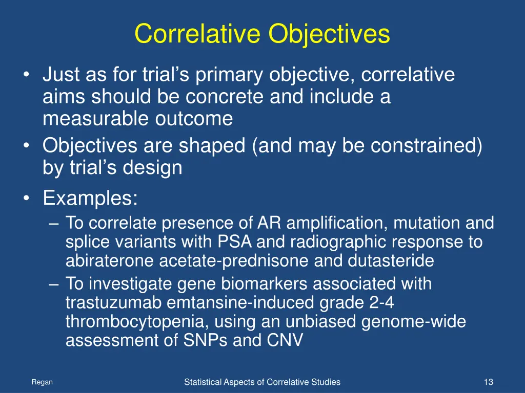 correlative objectives
