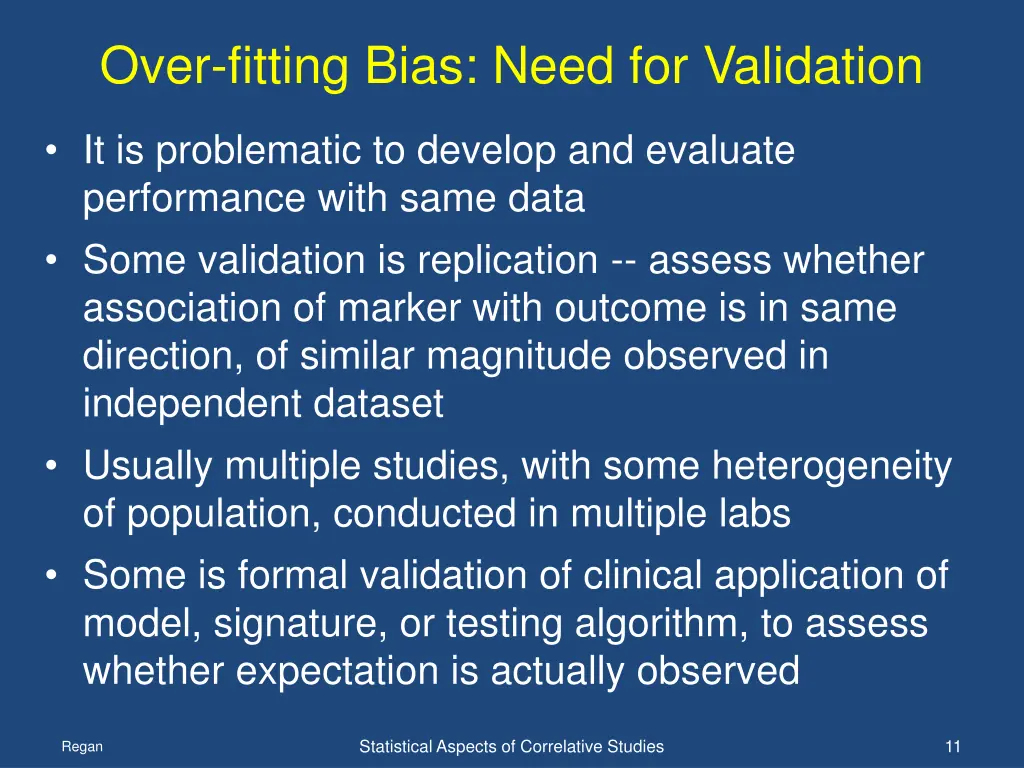 over fitting bias need for validation