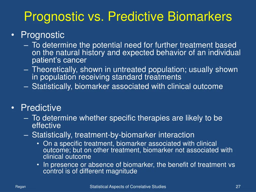 prognostic vs predictive biomarkers