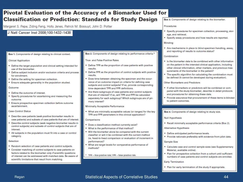 statistical aspects of correlative studies 5
