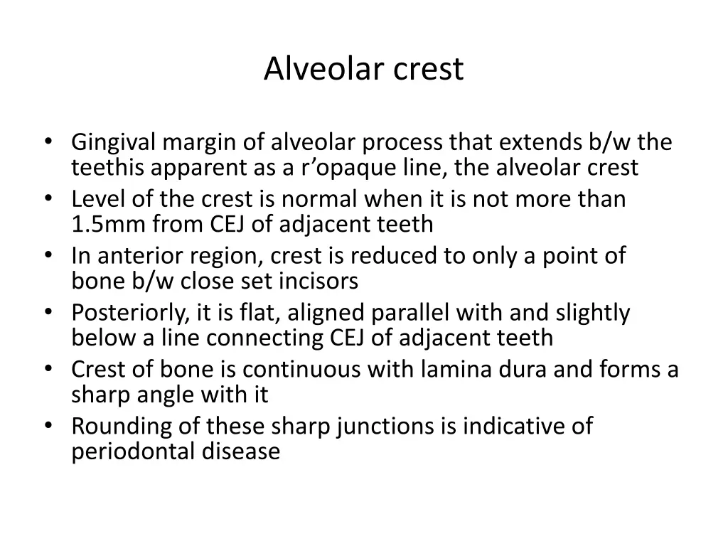 alveolar crest